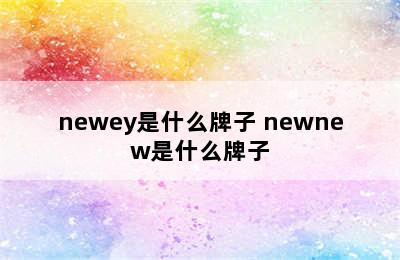 newey是什么牌子 newnew是什么牌子